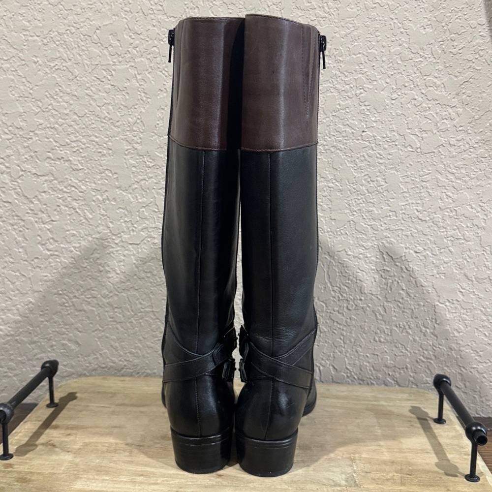 Ralph Lauren Two-Tone Leather Riding Boots - Picture 4 of 7